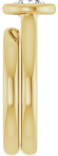 Sužadėtuvių Žiedas „Bezel-Set Solitaire“ 585 Geltonojo Aukso Round 6.5mm (9)