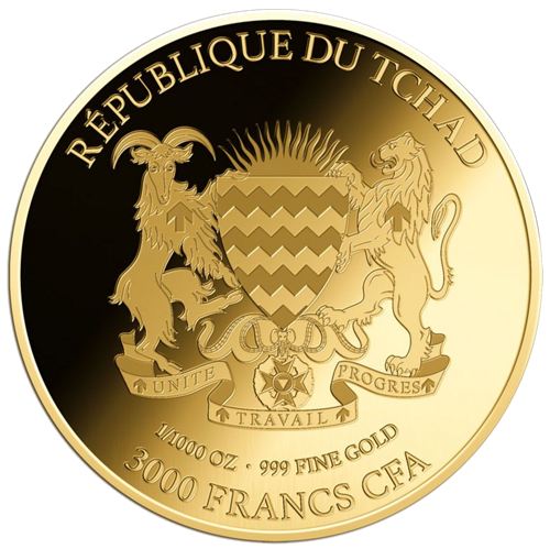 1/1000 oz Pisces (Zodiac Series) 3000 Francs Chad gold coin (4)