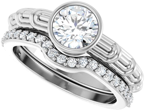 14K White 6.5 mm Round Solitaire Engagement Ring Mounting (10)