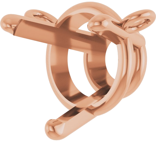 14K Rose 7 mm Round 3-Prong Necklace Center (2)