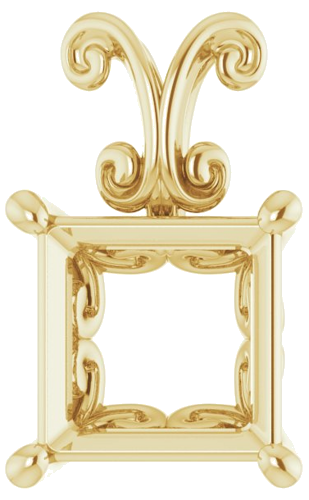 Pakabukas „Solitaire“ 750 Geltonojo Aukso Square 10mm (1)