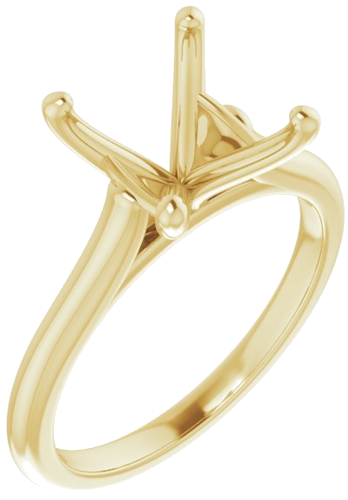 Sužadėtuvių Žiedas „Solitaire“ 585 Geltonojo Aukso Round 10mm (1)