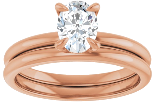 Sužadėtuvių Žiedas „Solitaire“ 585 Rožinis Aukso Oval 7mm x 5mm (8)