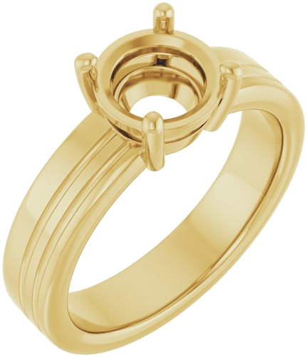 Sužadėtuvių Žiedas „Solitaire“ 585 Geltonojo Aukso Round 7.4mm (1)