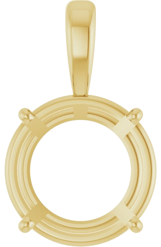 18K Yellow 13 mm Round 4-Prong Pendant Mounting (1)