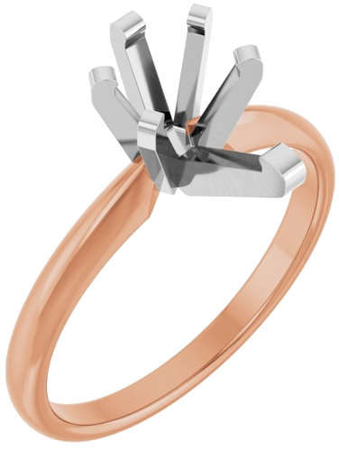 Sužadėtuvių Žiedas „Solitaire“ 585 Baltojo Ir Rožinis Aukso Pear Shape 10mm x 6mm (1)