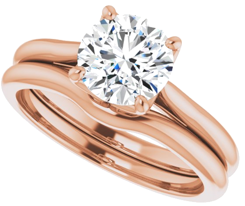 14K Rose  7 mm Round Solitaire Engagement Ring Mounting (10)