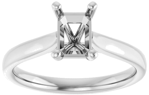 Platinum 7x5 mm Emerald Engagement Ring Mounting (3)