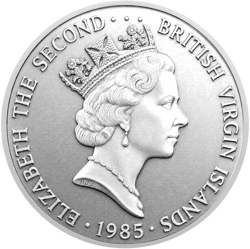 20 долара Чайник Британски Вирджински острови 1985 Сребърна монета (2)
