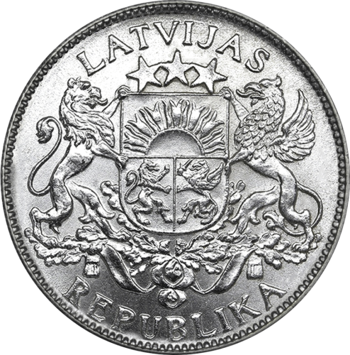 1 латс (1923-1924 г.) Сребърна монета на Латвия (2)