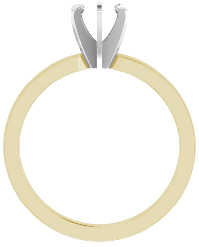 14K Yellow White 5-5.3 mm Round Solitaire Engagement Ring Mounting (2)