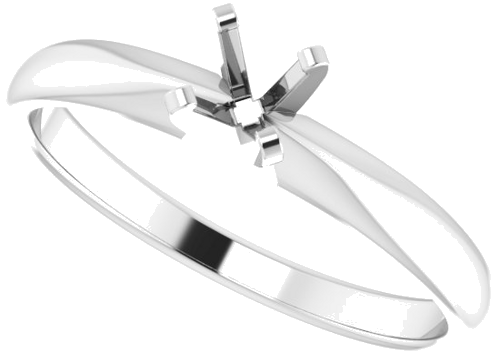 Sužadėtuvių Žiedas „Solitaire“ 585 Baltojo Aukso Round 4.1mm (5)