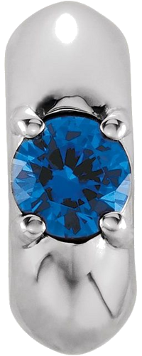 14K White 3 mm Round Miniature Birthstone Slide Pendant Mounting (2)