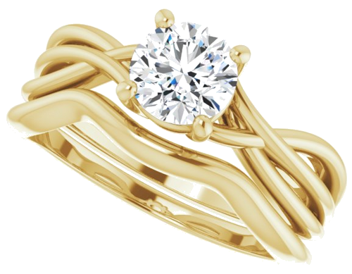 14K Yellow 6 mm Round Solitaire Engagement Ring Mounting (10)