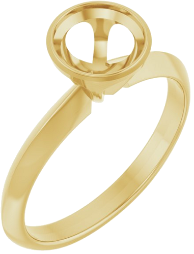 14K Yellow 6.5 mm Round Solitaire Engagement Ring Mounting (1)