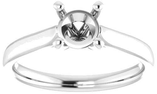 14K White 6 mm Round Engagement Ring Mounting (3)