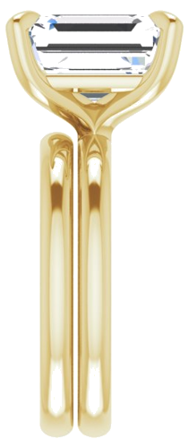 14K Yellow  11x9 mm Emerald Solitaire Engagement Ring Mounting (9)