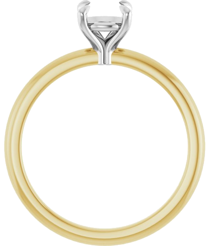 14K Yellow White 6 mm Round Solitaire Engagement Ring Mounting (2)
