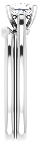 Sužadėtuvių Žiedas „Solitaire“ 585 Baltojo Aukso Square 4.5mm (9)