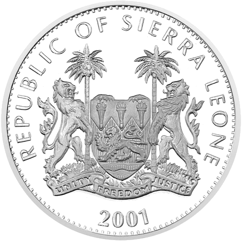 10 долларов Пума 2001 Сьерра-Леоне серебряная монета (2)