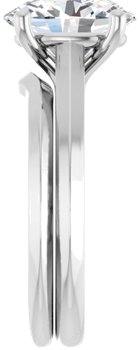 14K White 10x8 mm Oval Solitaire Engagement Ring Mounting (9)