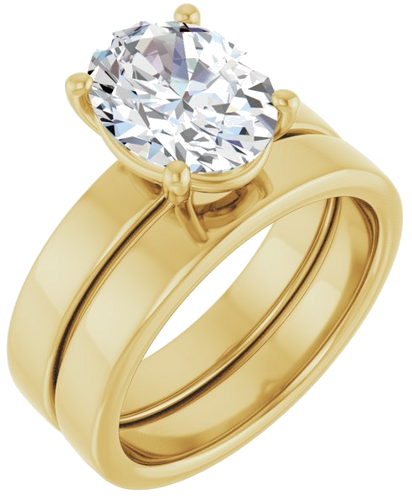 14K Yellow 10x8 mm Oval Solitaire Engagement Ring Mounting (6)