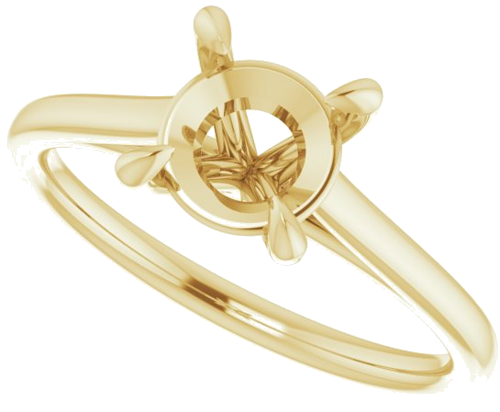 14K Yellow  7 mm Round Solitaire Engagement Ring Mounting (5)