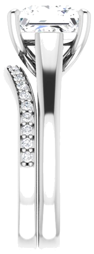 14K White 8 mm Square Solitaire Engagement Ring Mounting (9)