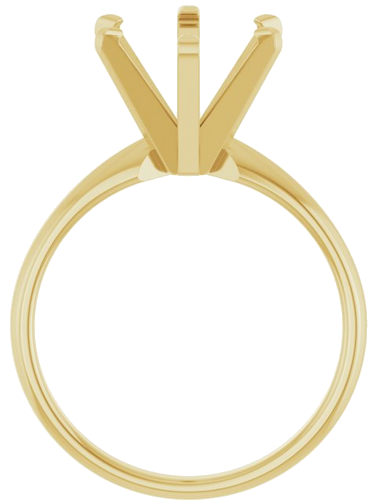 14K Yellow 11x9 mm Oval Solitaire Engagement Ring Mounting (2)