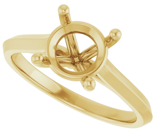 14K Yellow 8 mm Round Solitaire Engagement Ring Mounting (5)
