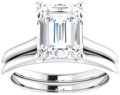 Sužadėtuvių Žiedas „Solitaire“ 585 Baltojo Aukso Emerald 9mm x 7mm (8)