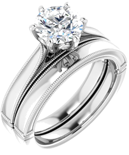 Sužadėtuvių Žiedas „Solitaire“ 950 Platinos Round 7mm (6)