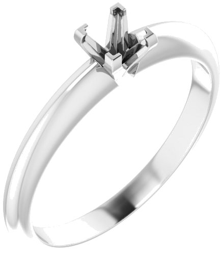 Sužadėtuvių Žiedas „V-End Solitaire“ 585 Baltojo Aukso Square 3.5mm (1)