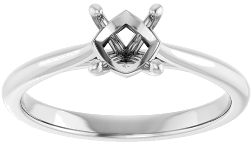 14K White 5.8 mm Round Solitaire Engagement Ring Mounting (3)