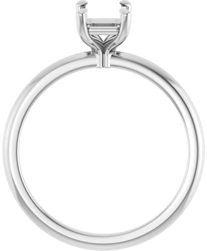 14K White 7x5 mm Emerald Solitaire Engagement Ring Mounting (2)