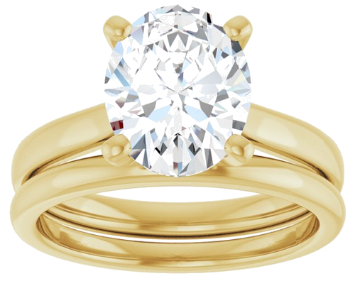 18K Yellow 10x8 mm Oval Engagement Ring Mounting (8)