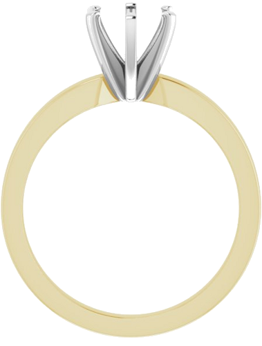 14K Yellow White 6.5 mm Round Solitaire Engagement Ring Mounting (2)