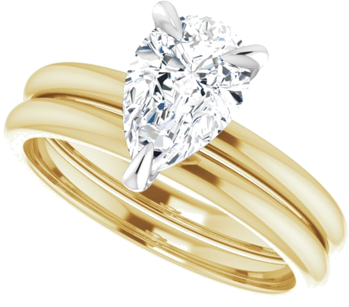 14K Yellow White 9 x 6 mm Pear Engagement Ring Mounting (8)