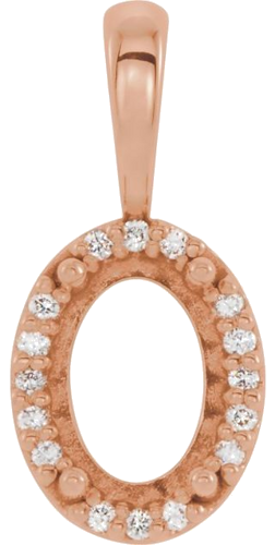 Pakabukas „Oval 4-Prong Halo-Style Cabochon“ 585 Rožinis Aukso Oval 10mm x 8mm (1)