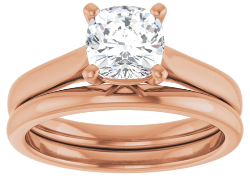 14K Rose 6 mm Cushion Engagement Ring Mounting (8)