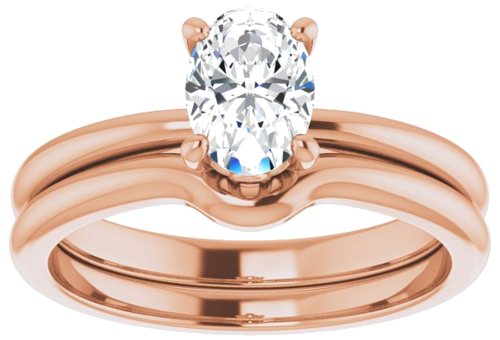 Sužadėtuvių Žiedas „Solitaire“ 585 Rožinis Aukso Oval 7mm x 5mm (8)