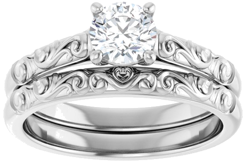 14K White 5.2 mm Round Solitaire Engagement Ring Mounting (8)