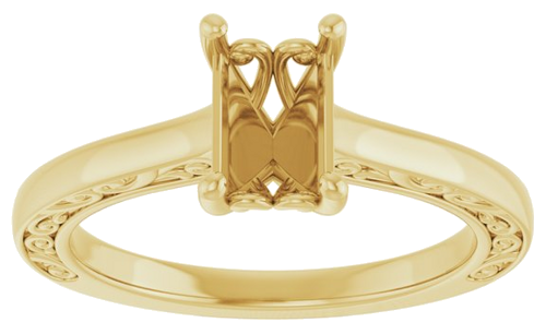 Sužadėtuvių Žiedas „Solitaire“ 14k yellow gold Emerald 7mm x 5mm (3)