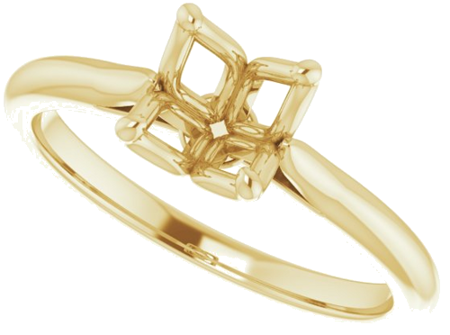 Sužadėtuvių Žiedas „Solitaire“ 585 Geltonojo Aukso Square 5mm (5)