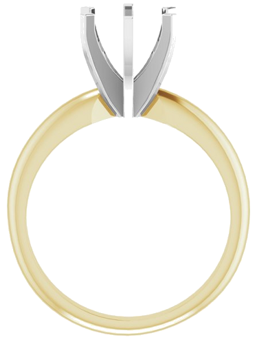 14K Yellow   White 3.5-3.9 mm Round 6-Prong Solitaire Ring Mounting (2)
