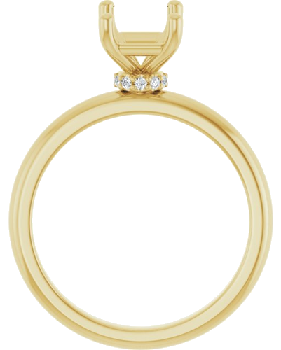 Sužadėtuvių Žiedas „Accented“ 585 Geltonojo Aukso Emerald 8mm x 6mm (2)