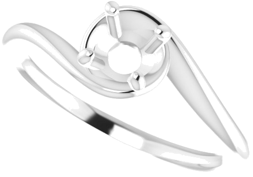 Sužadėtuvių Žiedas „Solitaire“ 585 Baltojo Aukso Round 5.2mm (5)