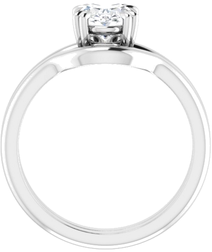 14K White 8x6 mm Oval Solitaire Engagement Ring Mounting (7)