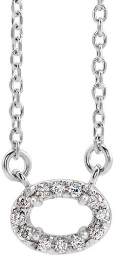 Pakabukas „French-Set Halo-Style“ 585 Baltojo Aukso Oval 6mm x 4mm (1)