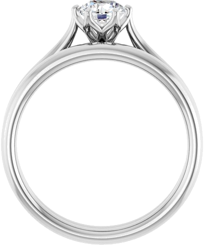 Sužadėtuvių Žiedas „Solitaire“ 585 Baltojo Aukso Round 5.2mm (7)